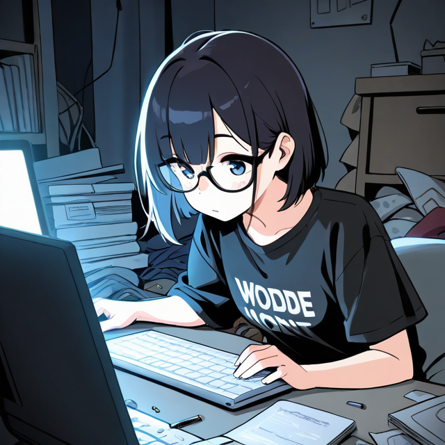 Rappresentazione grafica di una persona davanti ad un monitor ed  intenta a programmare qualcosa.
